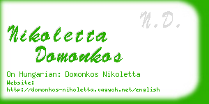 nikoletta domonkos business card